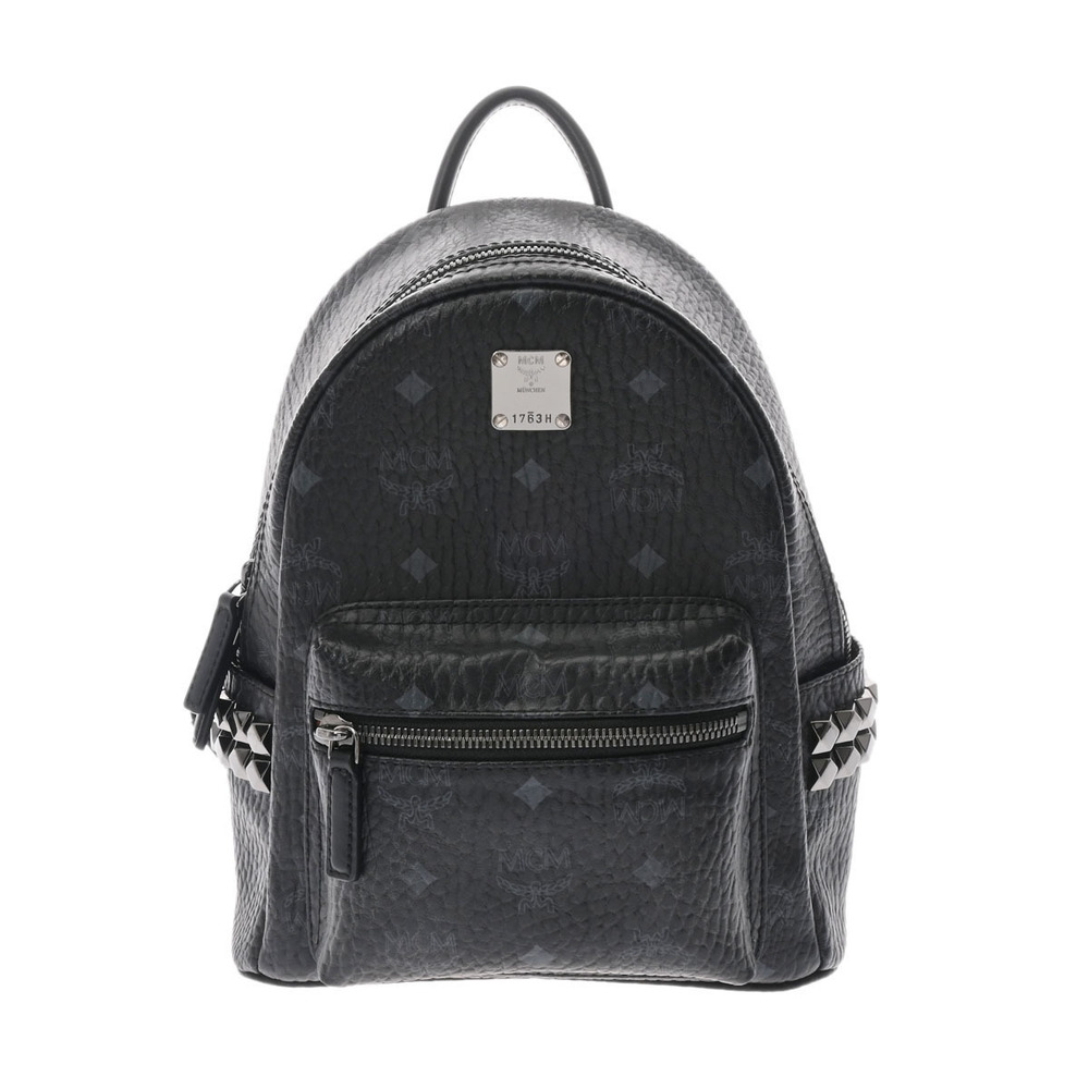 MCM Visetos Backpack Studs Black Leather